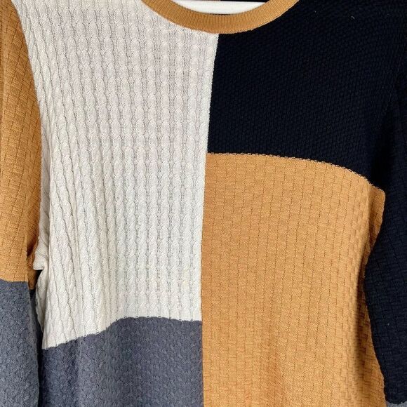 Edinburgh Color Block Long Sleeve Crew Neck Sweater XL - Picture 2 of 10